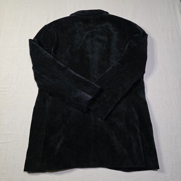 Vintage Polo Ralph Lauren Black Velour Velvet Mens Blazer Jacket size Large - Picture 3 of 11